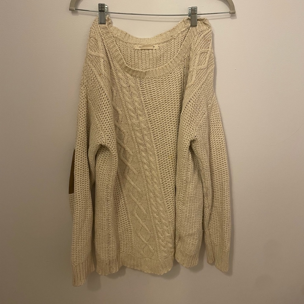 Oversized cream woven sweater